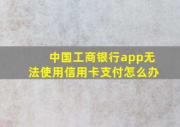 中国工商银行app无法使用信用卡支付怎么办