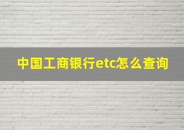 中国工商银行etc怎么查询