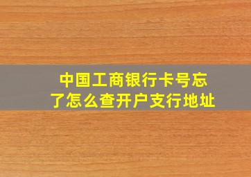 中国工商银行卡号忘了怎么查开户支行地址