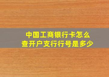 中国工商银行卡怎么查开户支行行号是多少