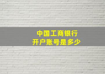 中国工商银行开户账号是多少