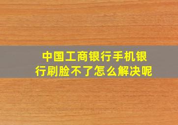 中国工商银行手机银行刷脸不了怎么解决呢