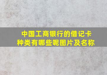 中国工商银行的借记卡种类有哪些呢图片及名称