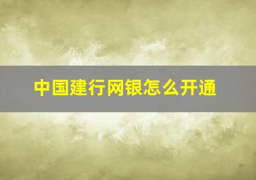 中国建行网银怎么开通