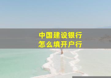 中国建设银行怎么填开户行