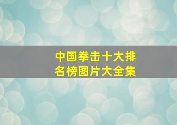 中国拳击十大排名榜图片大全集