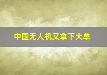 中国无人机又拿下大单