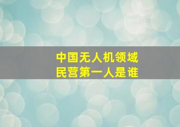 中国无人机领域民营第一人是谁