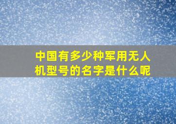 中国有多少种军用无人机型号的名字是什么呢