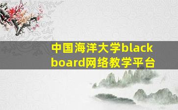 中国海洋大学blackboard网络教学平台