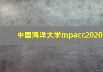 中国海洋大学mpacc2020