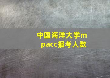 中国海洋大学mpacc报考人数