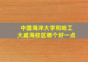 中国海洋大学和哈工大威海校区哪个好一点