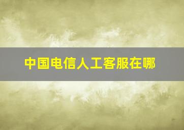 中国电信人工客服在哪