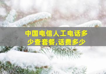 中国电信人工电话多少查套餐,话费多少