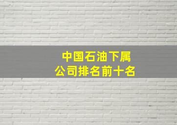 中国石油下属公司排名前十名