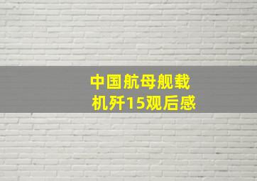 中国航母舰载机歼15观后感