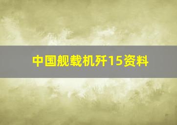 中国舰载机歼15资料