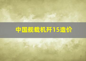 中国舰载机歼15造价