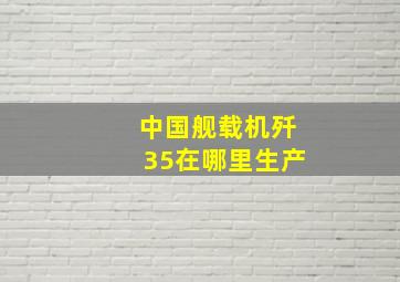 中国舰载机歼35在哪里生产