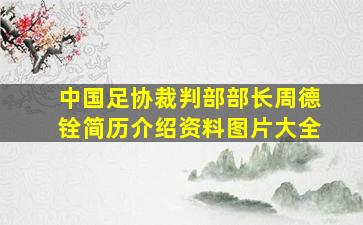 中国足协裁判部部长周德铨简历介绍资料图片大全