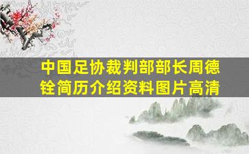 中国足协裁判部部长周德铨简历介绍资料图片高清