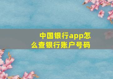 中国银行app怎么查银行账户号码