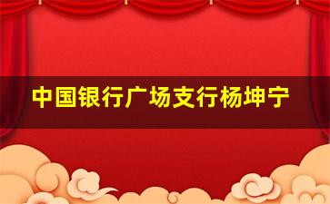 中国银行广场支行杨坤宁