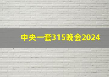 中央一套315晚会2024