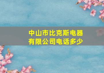 中山市比克斯电器有限公司电话多少