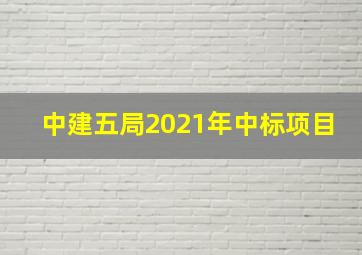 中建五局2021年中标项目