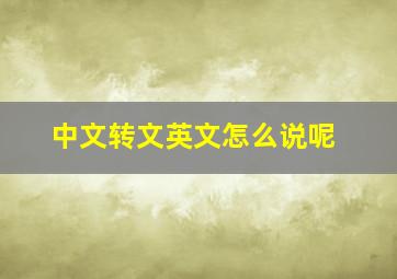 中文转文英文怎么说呢