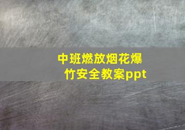 中班燃放烟花爆竹安全教案ppt