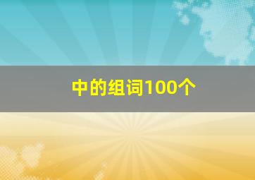 中的组词100个