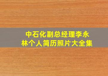 中石化副总经理李永林个人简历照片大全集