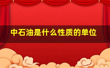 中石油是什么性质的单位