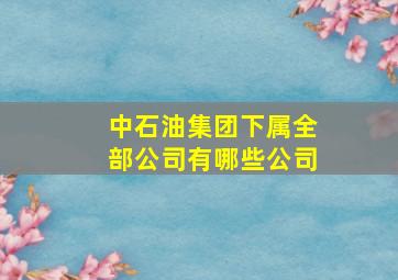 中石油集团下属全部公司有哪些公司