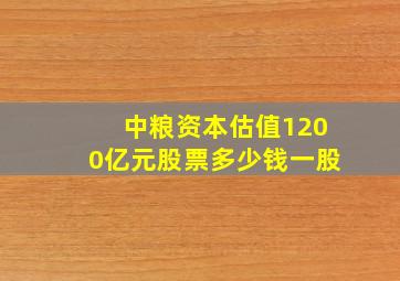 中粮资本估值1200亿元股票多少钱一股