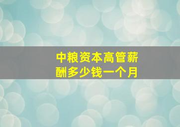 中粮资本高管薪酬多少钱一个月