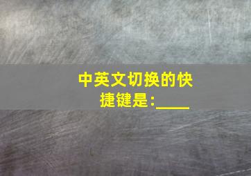 中英文切换的快捷键是:____