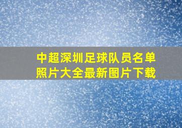 中超深圳足球队员名单照片大全最新图片下载