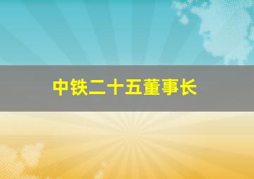 中铁二十五董事长