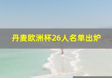 丹麦欧洲杯26人名单出炉