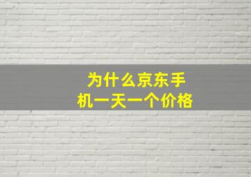 为什么京东手机一天一个价格