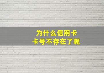 为什么信用卡卡号不存在了呢