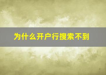 为什么开户行搜索不到