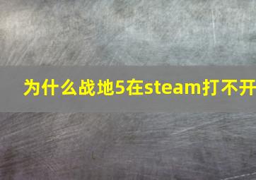 为什么战地5在steam打不开