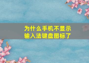 为什么手机不显示输入法键盘图标了