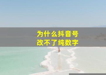 为什么抖音号改不了纯数字