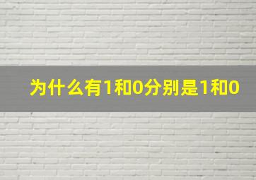 为什么有1和0分别是1和0